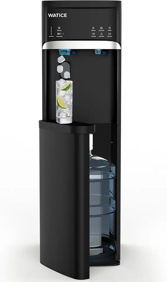 4-in-1 Self-Cleaning Bottom Loading Water Cooler Dispenser with Ice Maker for 3/5 Gallon - Cold, - B0HB37NBLW