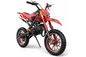 50cc Kids Dirt Bike,2-Stroke Gas Dirt Bike for kids 8-14,Red,CPC Listed | Dual Disc Brakes,Front - B0H4ZRTVJ3