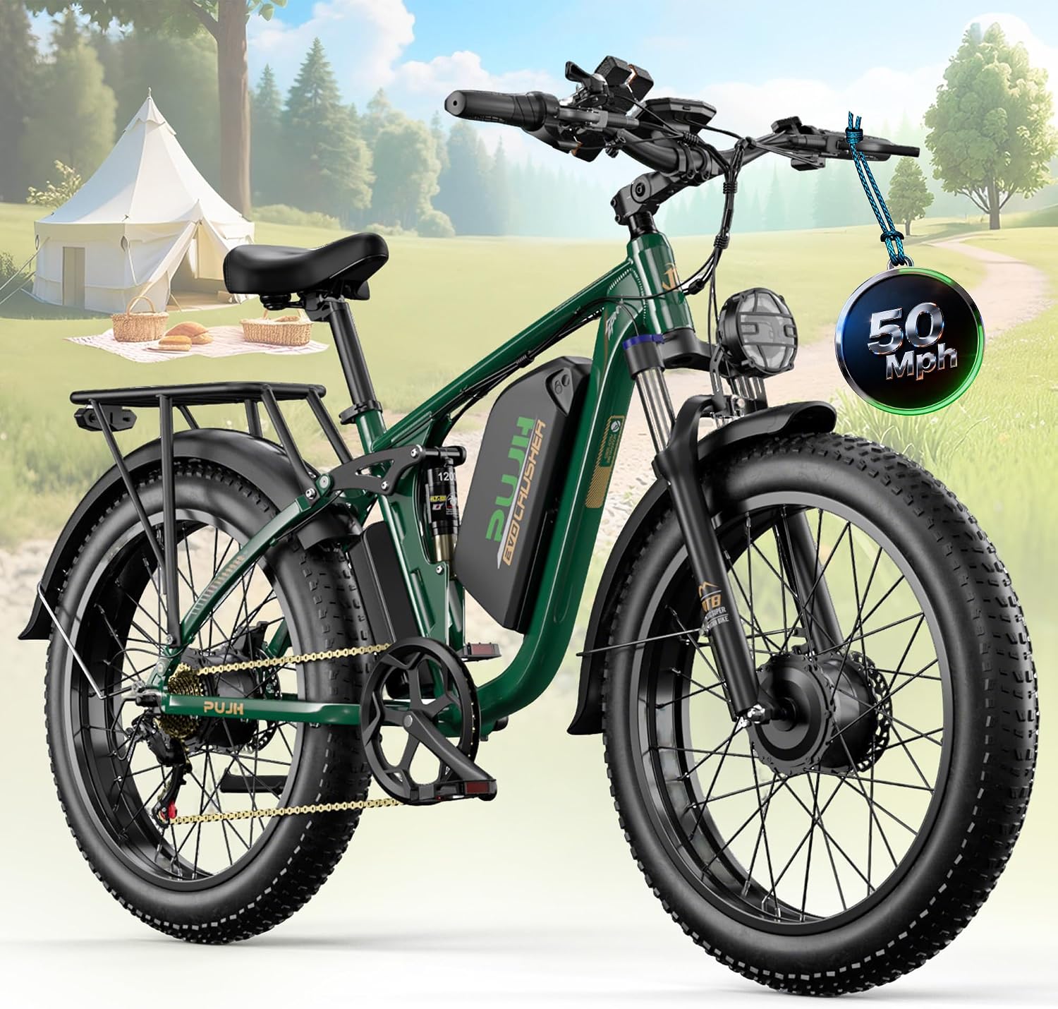 6000W Dual Motor 60V 50MPH Electirc Bike Up to 100Mi - B0FK51SBG4
