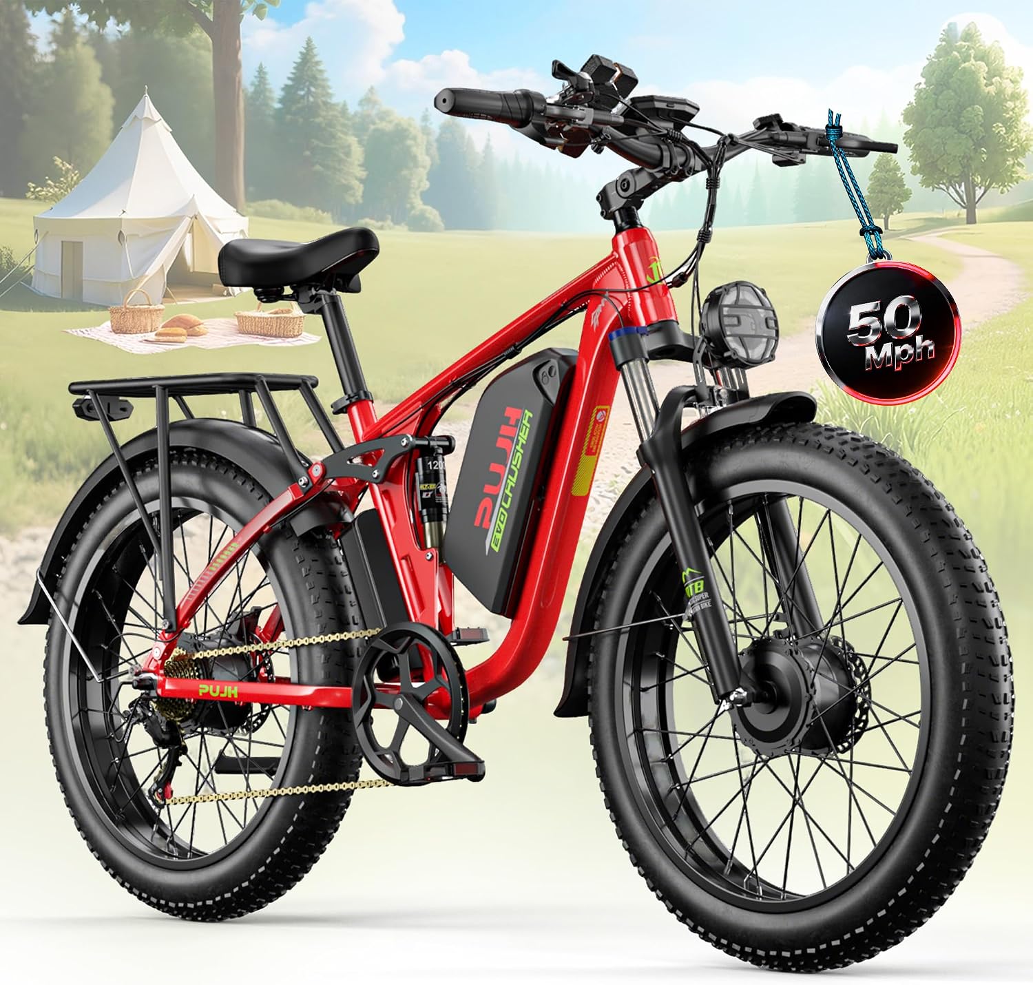 6000W Dual Motors Electric Bike for Adults,60V 20Ah 1200Wh Removable - B0FK55HTD6