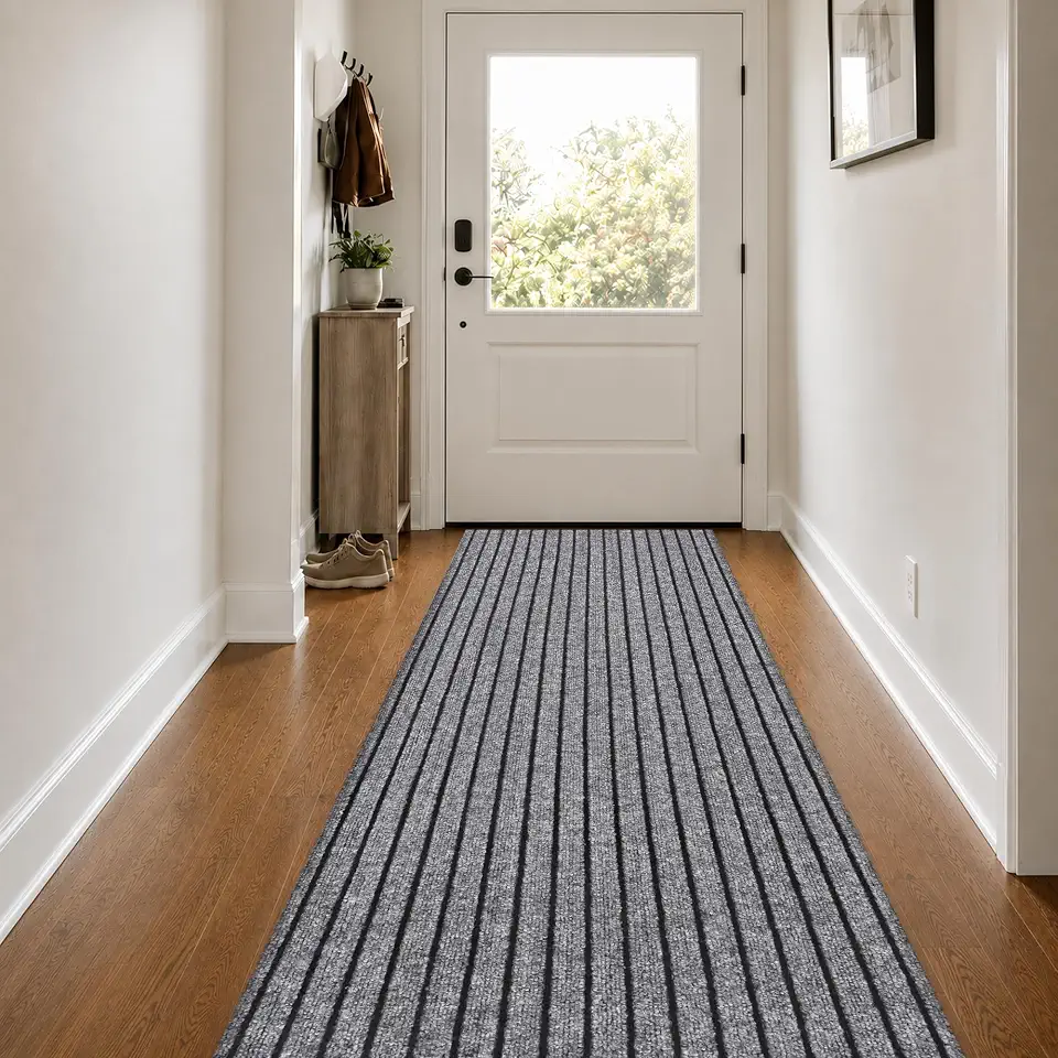 6'x82' Runner Rug, Non Slip Outdoor Carpet Runners for Hallway,Grey | 2-82ft long custom rug - B0HG8VVB96