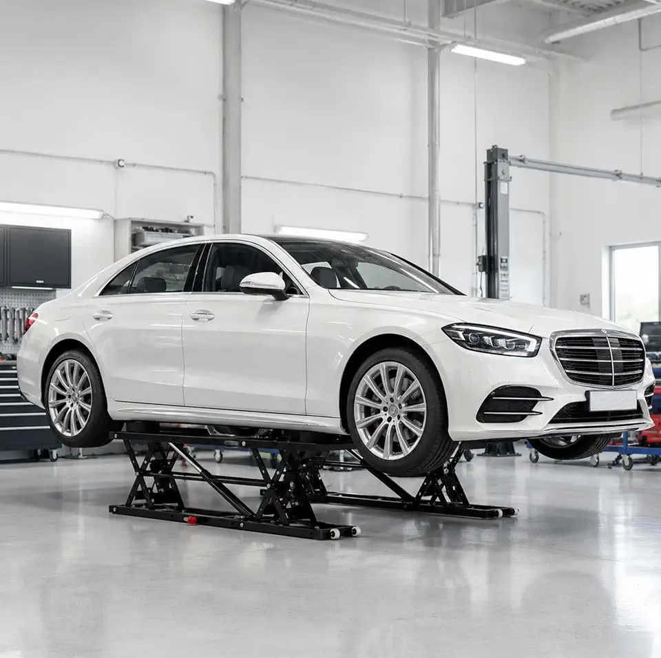 7000 lb Air Hydraulic Portable Car Lift, 26.8" Max Height | Portable scissor car lift - B0HFZC9LCN