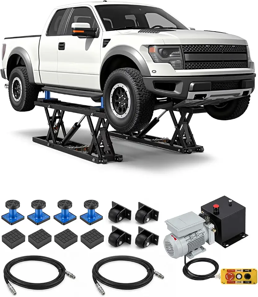 8000 LBS Portable Car Lift for Garage | Adjustable Lifting Height up to 26.8", Rolling - B0HJ1VY89B