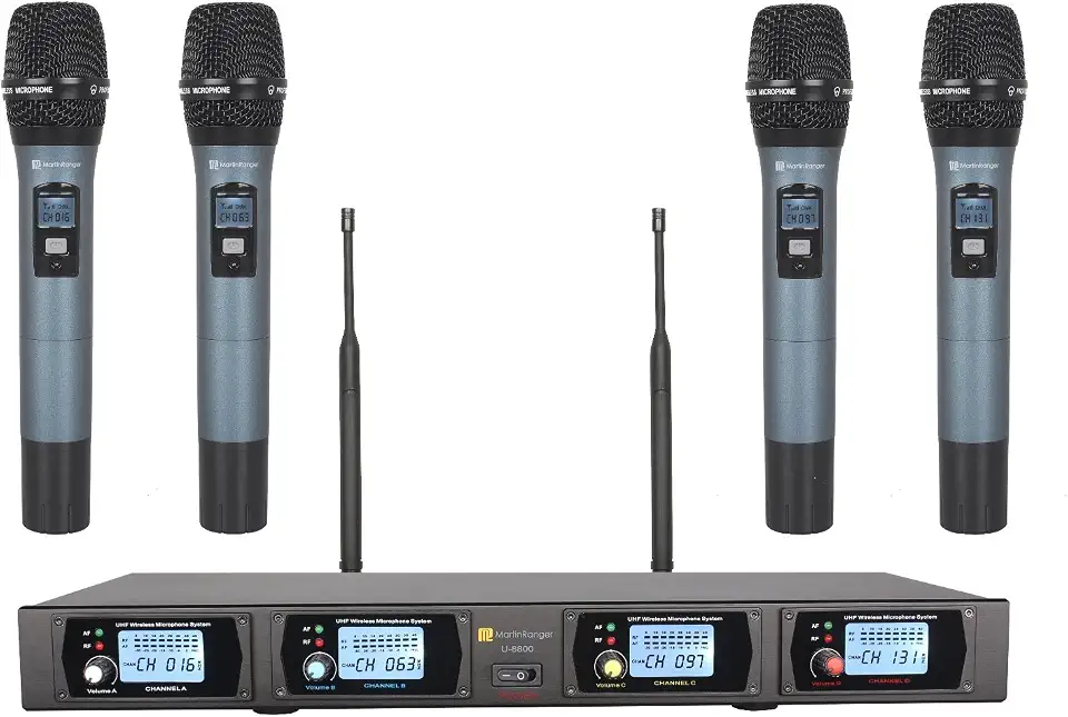 900MHz up UHF 4-Channel Modules Wireless Microphone System with 4 Handheld Microphone and Four Free - B073WLDHNM
