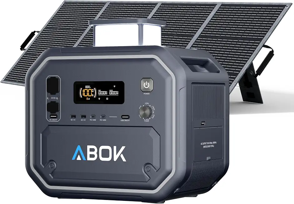 ABOK Ark2500 2160Wh 2500W Portable Power Station+400W Solar Panel LiFePO4 | 11 Ports, 2x XT90 - B0HCZXHJZV