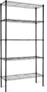 Amazon Basics 5-Shelf Adjustable Heavy Duty Steel Wire Storage Shelves for Garage, Kitchen, Easy Assembly, - B018YLFJX4