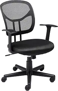 Amazon Basics Breathable Mesh Mid-Back Office Desk Chair with Armrests, Lumbar Support, 360-Degree Swivel, Adjustable-Height, - B00IIFW2L4