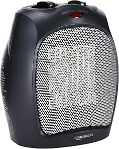 Amazon Basics Ceramic Space Heater, Portable Indoor Heating Solution, With Overheat and Tip-Over Protection, Thermostat, - B07V6M4MSN