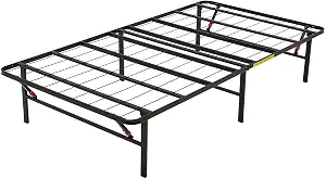 Amazon Basics Foldable Metal Platform Bed Frame with Storage, Sturdy Steel Support, No Box Spring - B073WR319C