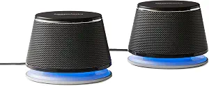 Amazon Basics Stereo 2.0 Speakers for PC or Laptop with Volume Control, 3.5mm Aux Input, - B07DDK3W5D
