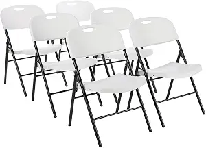 Amazon Basics Sturdy Foldable Portable Plastic Chair, 350-Pound Capacity, Space Saving for Events and Seating, - B07SPYD4MW