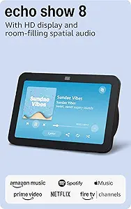 Amazon Echo Show 8, With Spatial Audio, Smart Home Hub, ideal for open living spaces, - B0BLS3Y632