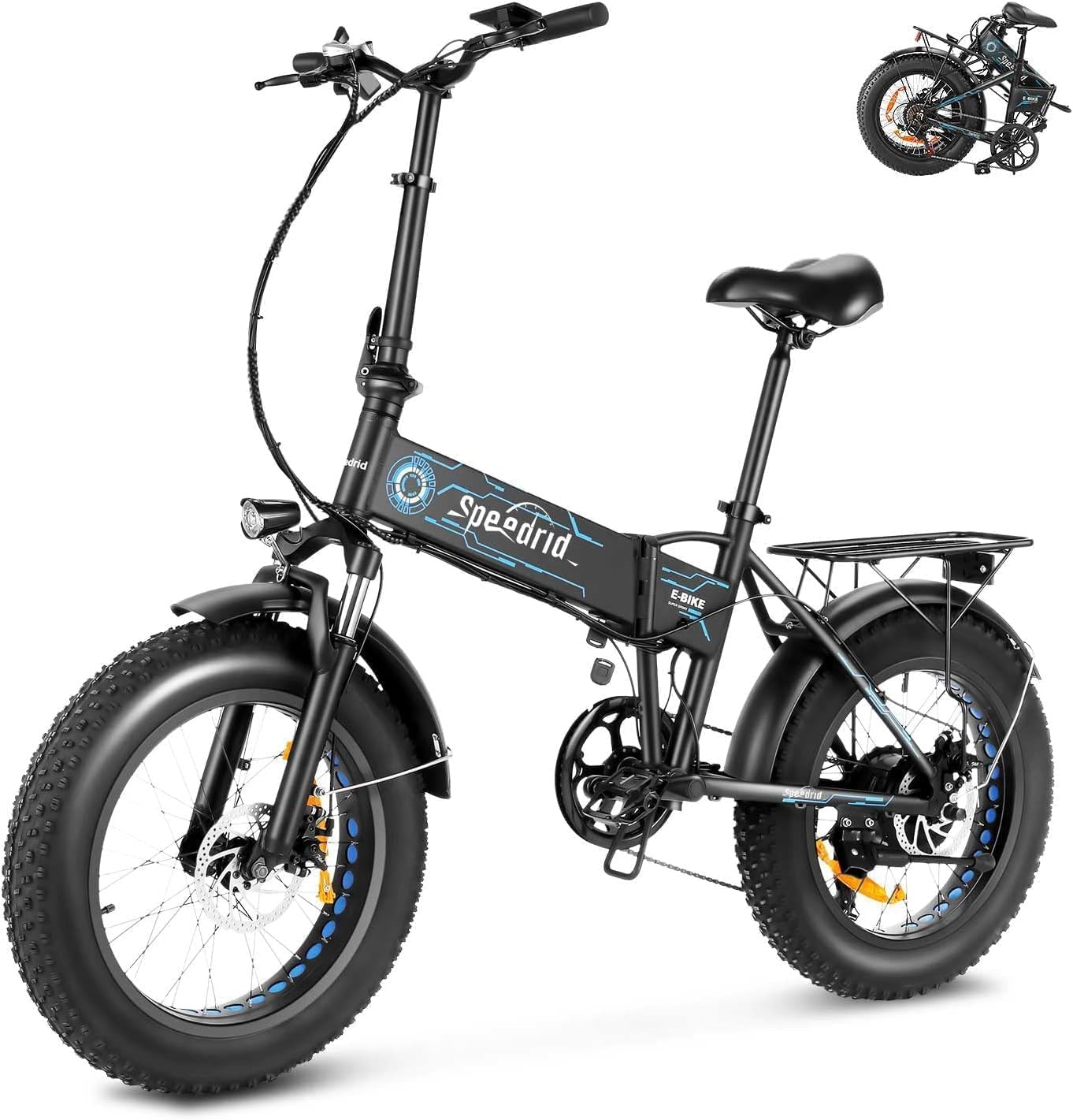 ANCHEER Folding Electric Bike for Adults, Electric Bicycle with 500W - B0FD3RK63S