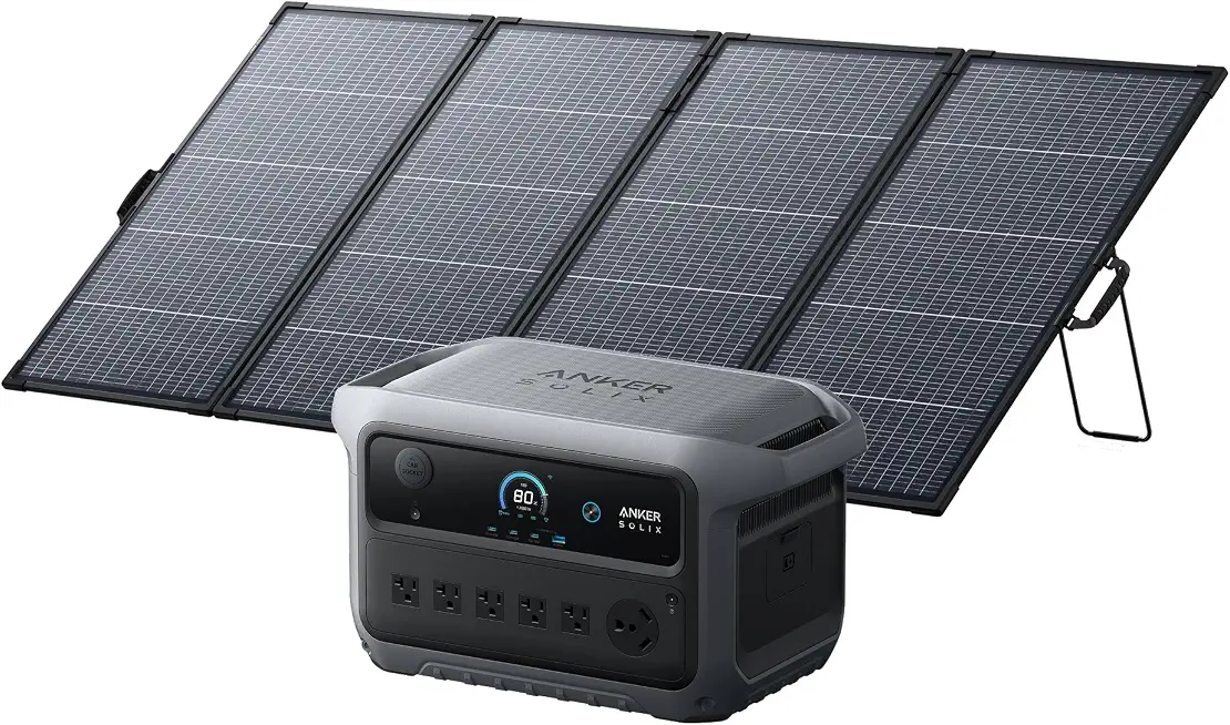 Anker SOLIX C2000 Gen 2 Portable Power Station with 400W Bifacial Solar Pan | 2,400W - B0HJ31GH9Y