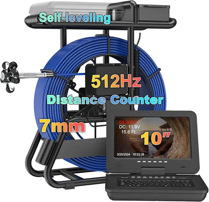 Anysun Self-Leveling Sewer Camera with 512Hz Sonde, Distance Counter - B0CWN8HV4Q