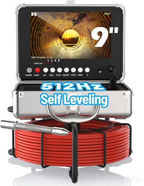 Anysun Self-Leveling Sewer Camera with 512Hz Sonde Transmitter, 1080P HD Drain Camera with 9'' IPS - B0GHQBQN97