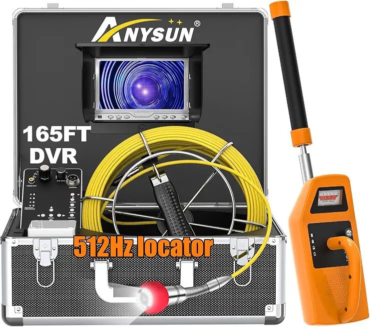 Anysun Sewer Camera with Locator, 165ft Pipe Inspection Camera with DVR - B0B4CWFVBY