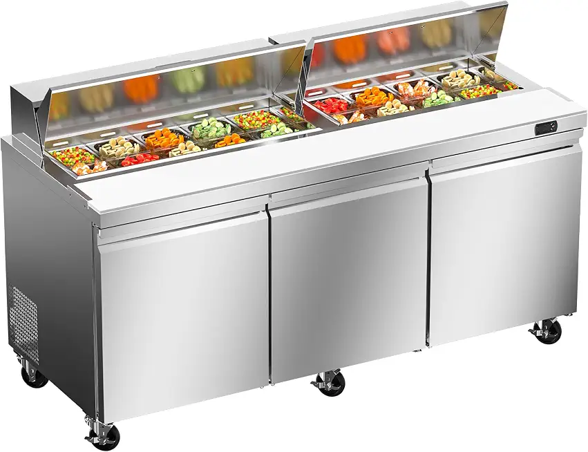 ARCTON 72" Commercial Sandwich Prep Table Refrigerator, Salad Prep Station - B0GYNWMYC2