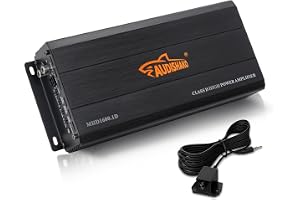 AUDISHAKO MHD1600.1D 3200W Monoblock Car Audio Amplifier, Class D Subwoofer Amplifier, Infineon IR2184S, 1-4 Ohm - B0HJ25W815
