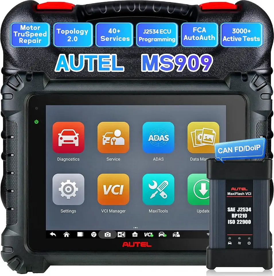 Autel MaxiSYS MS909 Diagnostic Scanner,Topology Mapping 2.0, ECU & J2534 | Motor TruSpeed Same as - B0DGPV3KJM