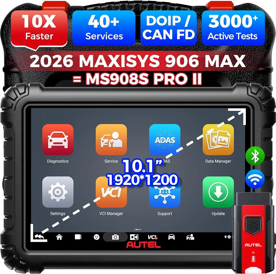 Autel MS906 MAX 10.1" Bi-Directional Scanner, Up of MS906 PRO w/OE Coding | 2026 New - B0DXKBMLVB