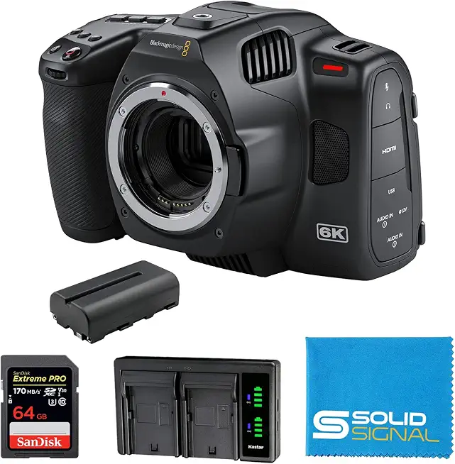 Blackmagic Design Pocket Cinema Camera 6K Pro Bundle – Includes SanDisk Extreme Pro 64GB SDXC - B09SVQMTBK