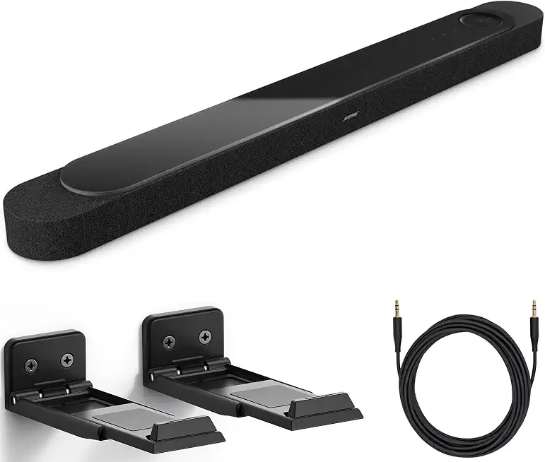 Bose Lifestyle Ultra Soundbar Bundle with Aux Cable, Wall Mount, Wireless Home Soundbar for TV - B0H9W85HPG