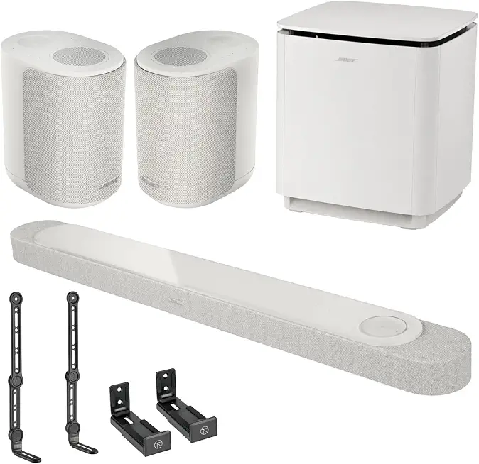 Bose Lifestyle Ultra Soundbar with Ultra Subwoofer Bundle + 2 Soundbar Mount Options, Dolby Atmos - B0H422XG4R