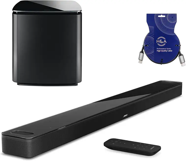 Bose Smart Ultra Dolby Atmos Soundbar 41", Black, Bundle Bass Module 700 + H&A High-Speed - B0F9FVKSMG