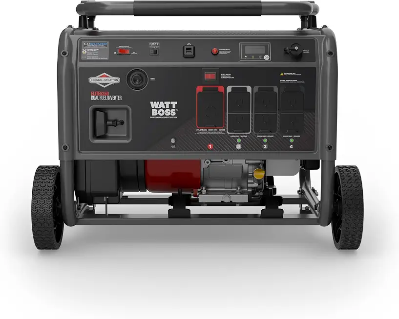 Briggs & Stratton 6250W Dual Fuel Open Frame Inverter Generator - 6250 Starting Watts / - B0HGBNRV6L