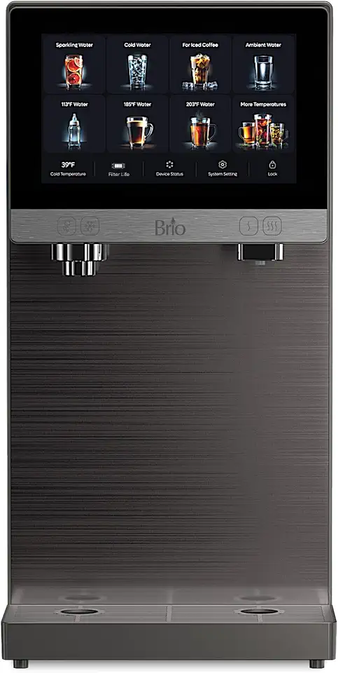 Brio Q60 Sparkling Water Countertop Dispenser with Refillable Tank, No Plumbing Required, Instant Hot & - B0F3G8Z3ZB