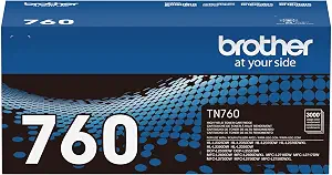 Brother Genuine TN760 High Yield Black Toner Cartridge, Compatible with MFC-L2710DW/L2750DW, HL-L2350DW/L2370DW/L2395DW/L2390DW, DCP-L2550DW, Pack of - B075X6C5ZW