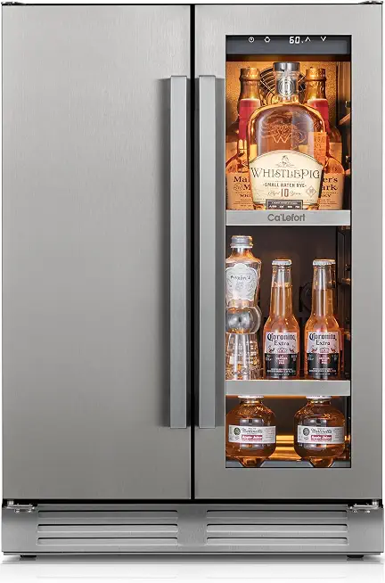 Ca'Lefort 3-in-1 Under Counter 2" Clear Ice Ball Maker & Beverage Fridge - B0HGR1PVHR