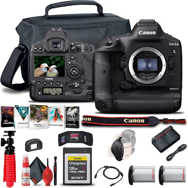 Canon EOS-1D X Mark III DSLR Camera (Body Only) with Tripod Bundle - B09L3FC6WC
