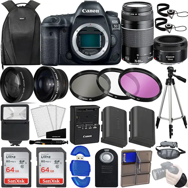 Canon EOS 5D Mark IV 30.4 MP DSLR Full Frame Camera Body with EF 50mm - B0C8QNTLSJ