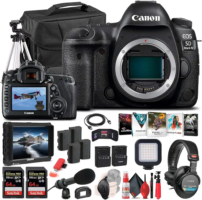 Canon EOS 5D Mark IV DSLR Camera (Body Only) with Tripod (1483C002) Bundle - B0B9FBVMW5