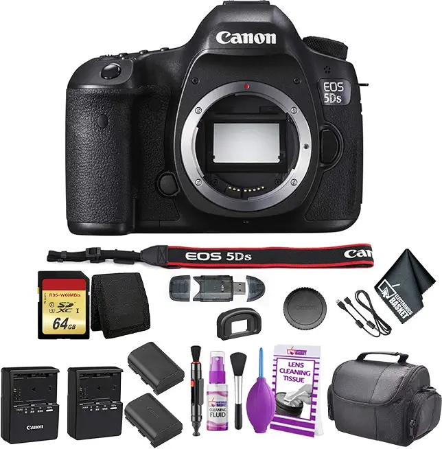 Canon EOS 5DS DSLR Camera(Body Only) Bundle with 2X 64GB Memory Cards + Carrying Case - B07QHWJPGT