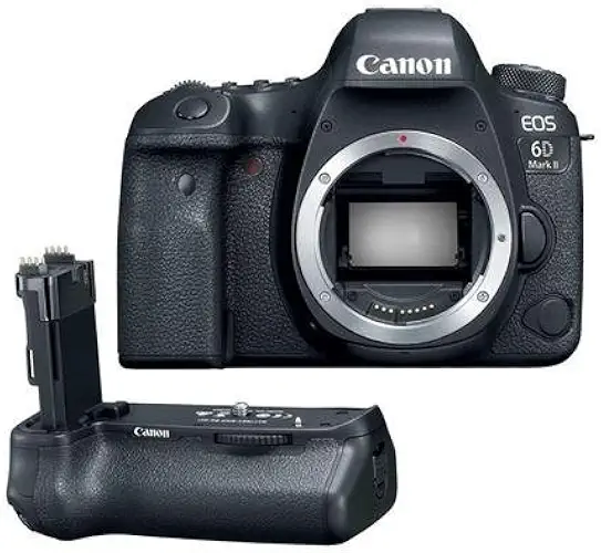 Canon EOS 6D Mark II Wi-Fi Digital SLR Camera Body with BG-E21 Battery Grip (Renewed) - B079TGWG1F