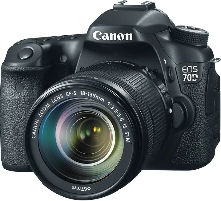 Canon EOS 70D DSLR Camera with 18-135mm f/3.5-5.6 STM Lens and Built-in Wi-Fi (Renewed) - B07222F3BP