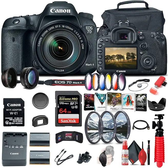Canon EOS 7D Mark II DSLR Camera with 18-135mm Lens & Photo Software Bundle - B09L314M25