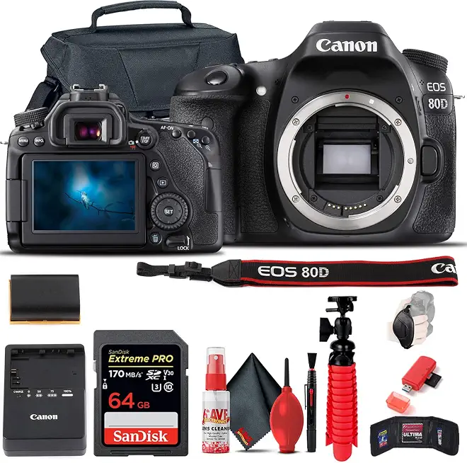 Canon EOS 80D DSLR Camera (Body Only) Starter with Cleaning Kit Bundle - B0B9DC9BL1