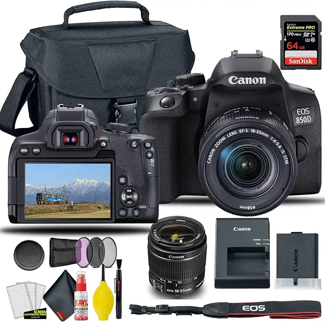 Canon EOS 850D/Rebel T8i DSLR Camera with 18-55mm Lens Starter Bundle - B0987ZP1NR