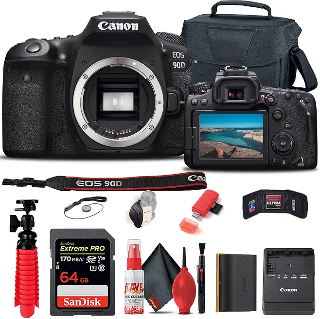 Canon EOS 90D DSLR Camera (Body Only) Starter (3616C002) Bundle - B09L39VJP8