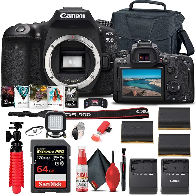 Canon EOS 90D DSLR Camera (Body Only) with Photo Software (3616C002) Bundle - B09L3DNP3M