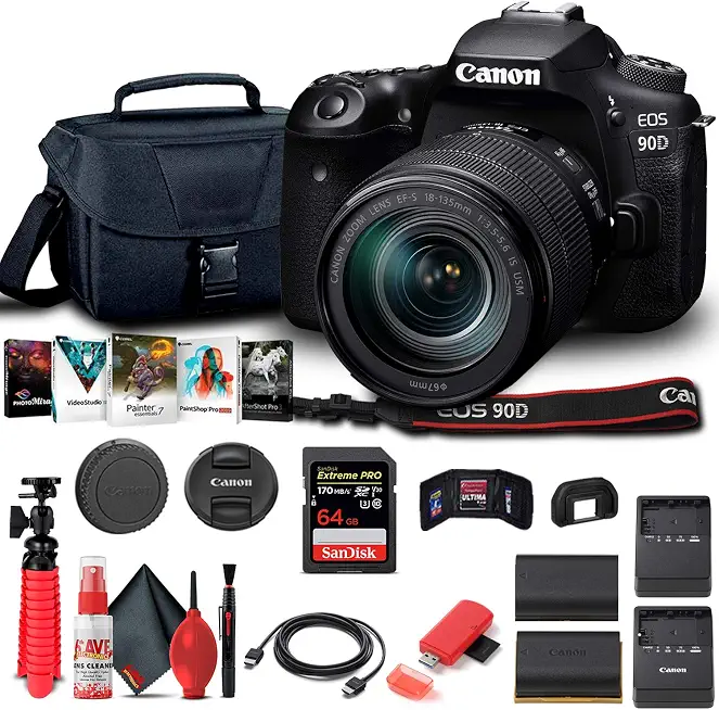 Canon EOS 90D DSLR Camera with 18-135mm Lens & Photo Software Bundle - B08XWQBCZ8