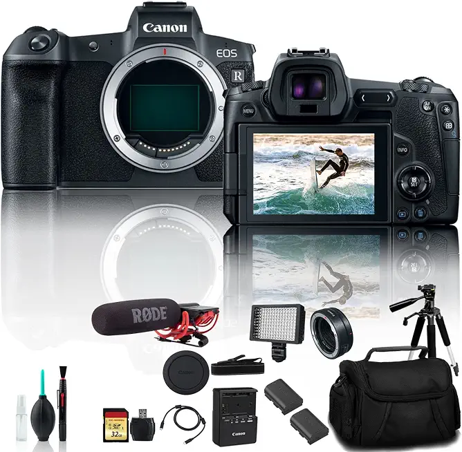 Canon EOS R Mirrorless Digital Camera 3075C002 with Extra Battery, EF Mount Adapter, Bag, 32GB - B0C34DFRNC