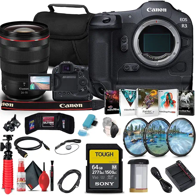 Canon EOS R3 Camera with RF 24-70mm Lens (4895C002) Bundle - B09X69G7QH