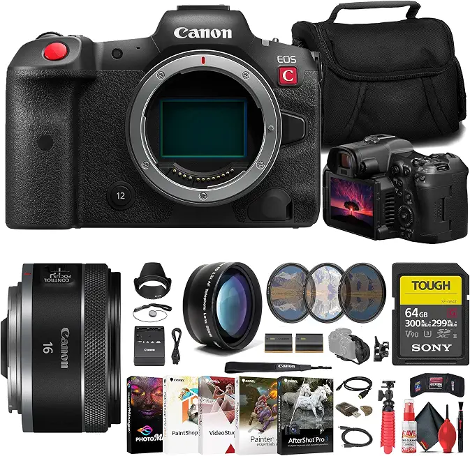 Canon EOS R5 C Mirrorless Cinema Camera with 16mm Lens (5077C002) Bundle - B0BFBQVKT9