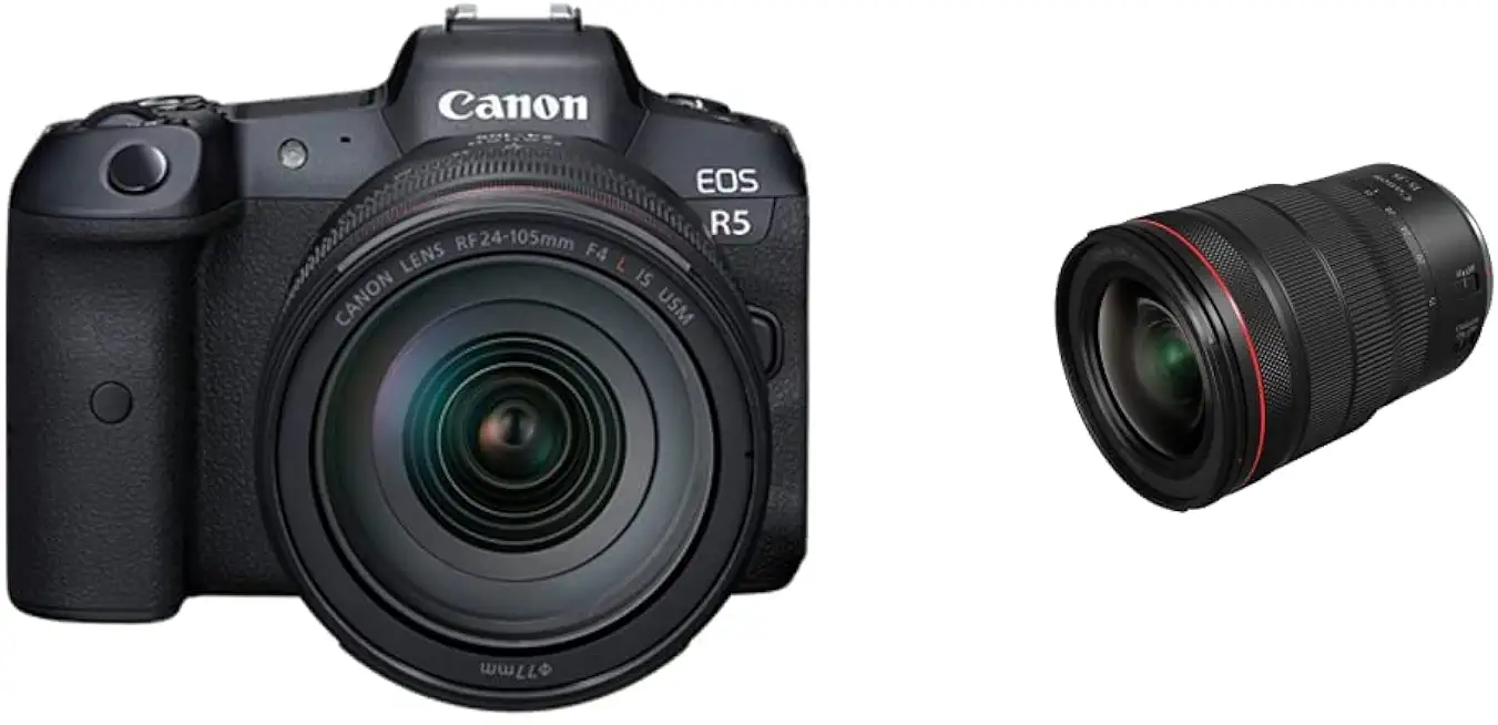 Canon EOS R5 Full-Frame Mirrorless Camera w/ RF24-105mm F4 L is USM Lens Kit - - B0C4S1QFZQ