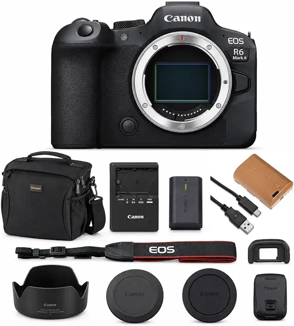 Canon EOS R6 Mark II Mirrorless Camera Body Bundle, Black - B0GS3MQ3LV